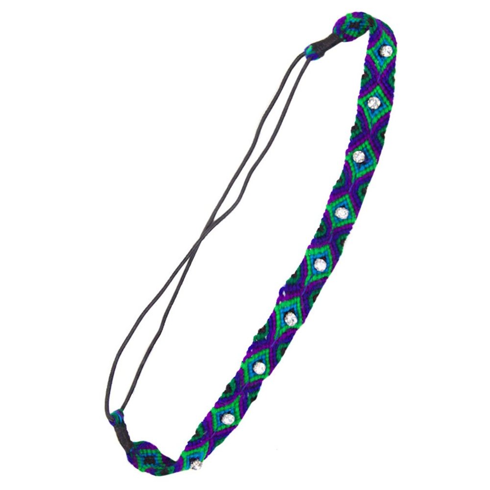 Diamond Pattern Stone Decorated Colorful Headband